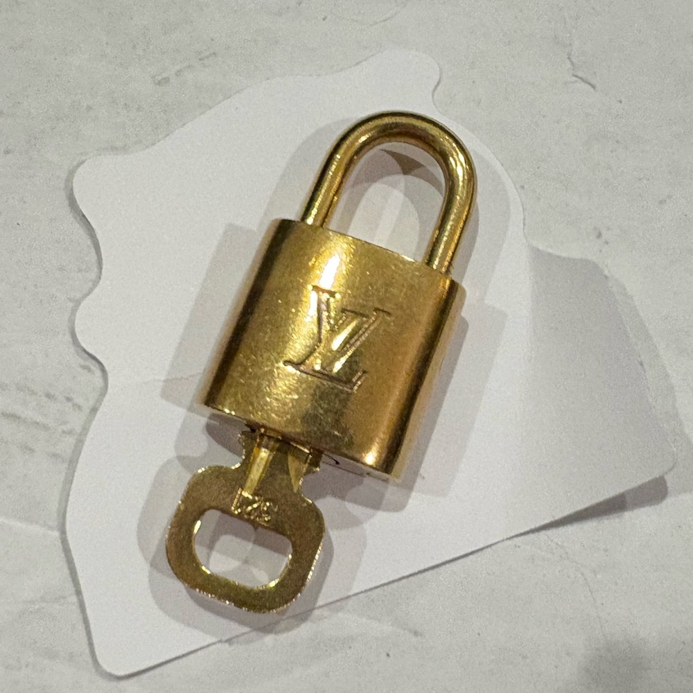 Louis Vuitton Gold-Tone Padlock and Key #321 - Picture 2 of 5